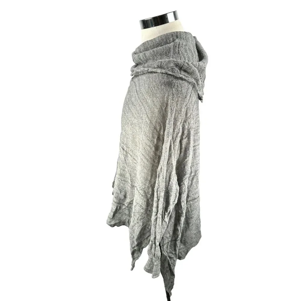 Free People Sweater‎ Women's Small Heather Gray Knit Boho Cowl Neck Oversized